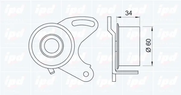 14-0190 IPD Натяжной ролик, ремень ГРМ (фото 2)