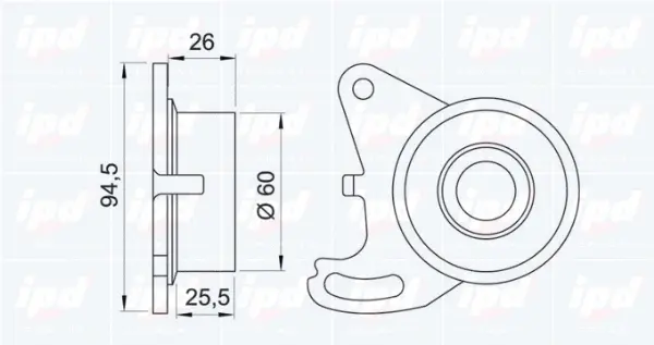 14-0191 IPD Натяжной ролик, ремень ГРМ (фото 2)