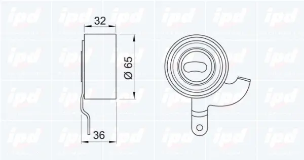 14-0210 IPD Натяжной ролик, ремень ГРМ (фото 2)