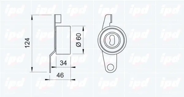 14-0592 IPD Натяжной ролик, ремень ГРМ (фото 2)