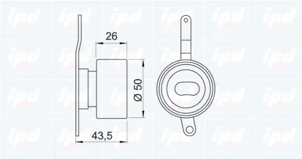 14-0702 IPD Натяжной ролик, ремень ГРМ (фото 2)