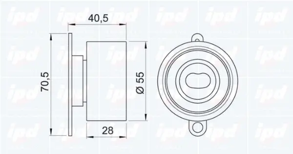 14-0707 IPD Натяжной ролик, ремень ГРМ (фото 2)