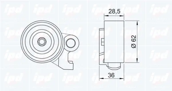 14-0958 IPD Натяжной ролик, ремень ГРМ (фото 2)