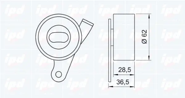 14-0960 IPD Натяжной ролик, ремень ГРМ (фото 2)