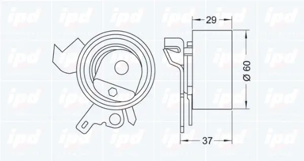 14-1072 IPD Натяжной ролик, ремень ГРМ (фото 2)