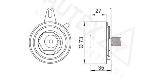 641052 AUTEX Натяжной ролик, ремень ГРМ (фото 2)