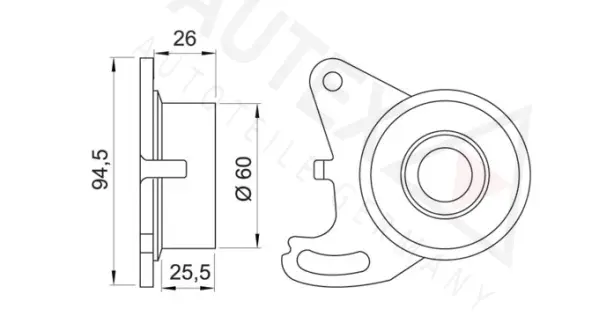 641196 AUTEX Натяжной ролик, ремень ГРМ (фото 2)