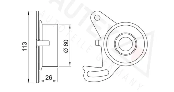 641199 AUTEX Натяжной ролик, ремень ГРМ (фото 2)