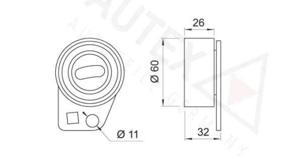 641221 AUTEX Натяжной ролик, ремень ГРМ (фото 2)