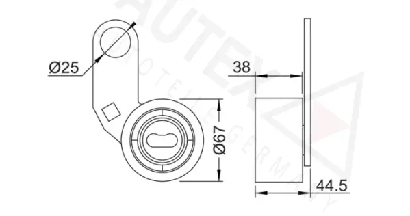641378 AUTEX Натяжной ролик, ремень ГРМ (фото 2)