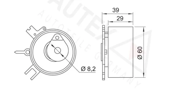 642078 AUTEX Натяжной ролик, ремень ГРМ (фото 2)