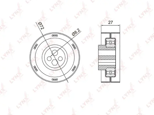 PB-1005 LYNXAUTO Натяжной ролик, ремень ГРМ (фото 1)