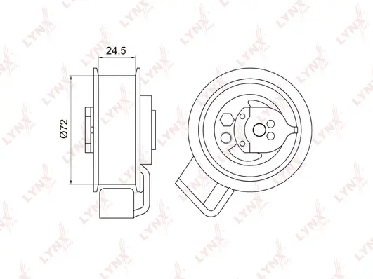PB-1009 LYNXAUTO Натяжной ролик, ремень ГРМ (фото 1)
