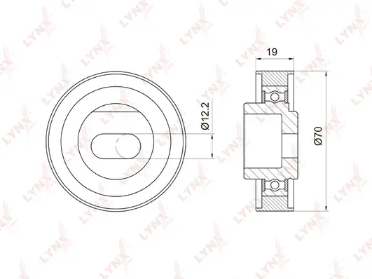 PB-1020 LYNXAUTO Натяжной ролик, ремень ГРМ (фото 1)