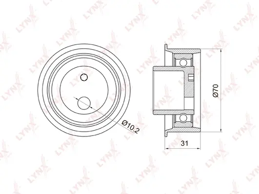 PB-1024 LYNXAUTO Натяжной ролик, ремень ГРМ (фото 1)