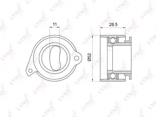 PB-1044 LYNXAUTO Натяжной ролик, ремень ГРМ (фото 1)