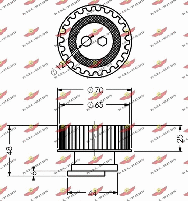03.216 AUTOKIT Натяжной ролик, ремень ГРМ (фото 2)