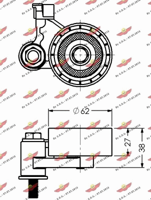 03.496 AUTOKIT Натяжной ролик, ремень ГРМ (фото 2)