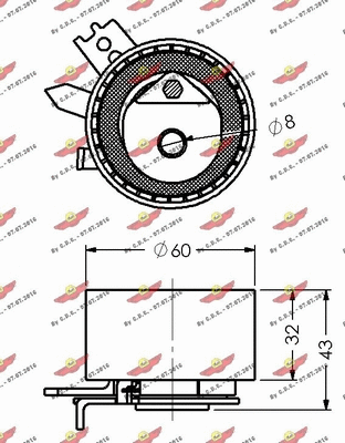 03.80448 AUTOKIT Натяжной ролик, ремень ГРМ (фото 2)