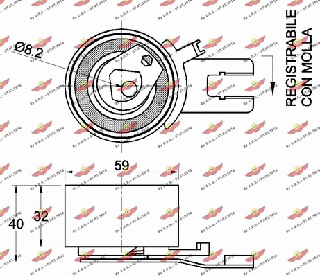 03.80475 AUTOKIT Натяжной ролик, ремень ГРМ (фото 2)