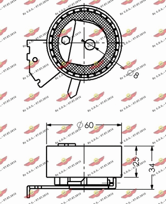 03.80491 AUTOKIT Натяжной ролик, ремень ГРМ (фото 2)