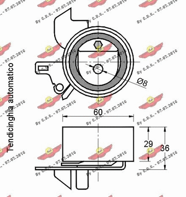 03.80493 AUTOKIT Натяжной ролик, ремень ГРМ (фото 2)