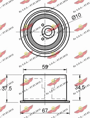 03.80699 AUTOKIT Натяжной ролик, ремень ГРМ (фото 2)