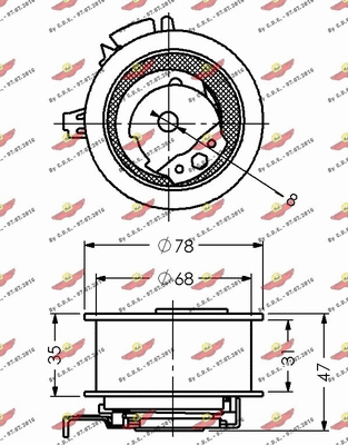 03.80769 AUTOKIT Натяжной ролик, ремень ГРМ (фото 2)