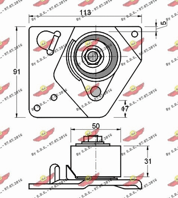 03.80826 AUTOKIT Натяжной ролик, ремень ГРМ (фото 2)