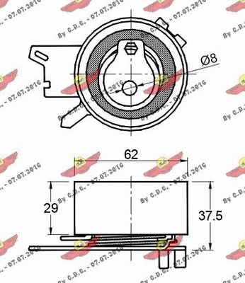 03.81193 AUTOKIT Натяжной ролик, ремень ГРМ (фото 2)