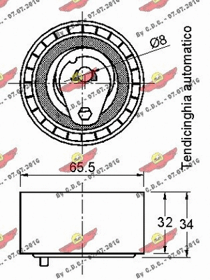 03.81475 AUTOKIT Натяжной ролик, ремень ГРМ (фото 2)