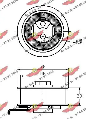 03.81667 AUTOKIT Натяжной ролик, ремень ГРМ (фото 2)