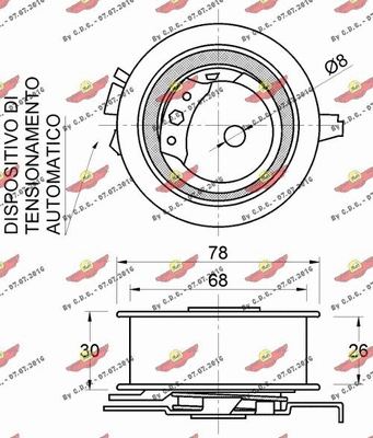 03.81682 AUTOKIT Натяжной ролик, ремень ГРМ (фото 2)