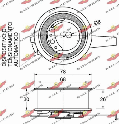 03.81977 AUTOKIT Натяжной ролик, ремень ГРМ (фото 2)