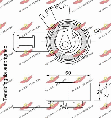 03.82185 AUTOKIT Натяжной ролик, ремень ГРМ (фото 2)