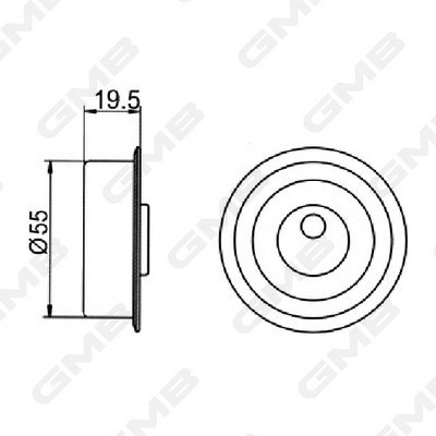 GT10070 GMB Натяжной ролик, ремень ГРМ (фото 5)