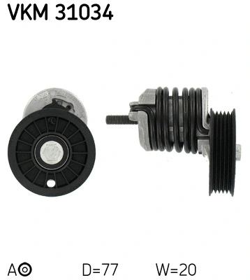 VKM 31034 SKF Натяжной ролик, поликлиновой ремень (фото 1)