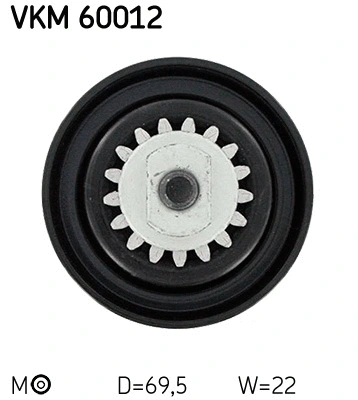 VKM 60012 SKF Натяжной ролик, поликлиновой ремень (фото 2)