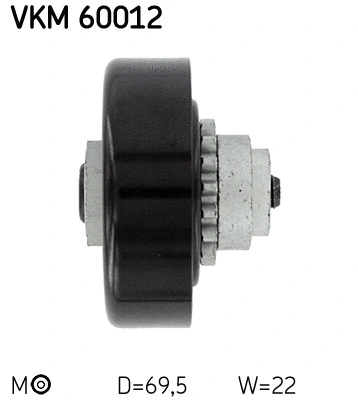 VKM 60012 SKF Натяжной ролик, поликлиновой ремень (фото 3)