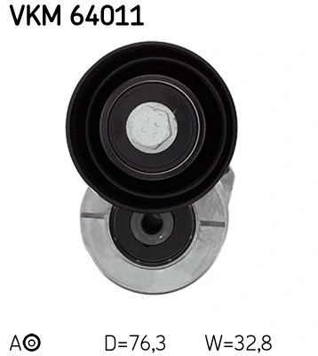 VKM 64011 SKF Натяжной ролик, поликлиновой ремень (фото 2)