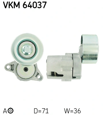 VKM 64037 SKF Натяжной ролик, поликлиновой ремень (фото 1)