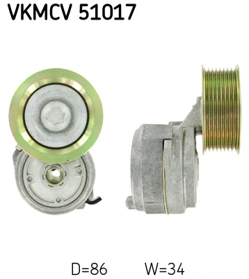 VKMCV 51017 SKF Натяжной ролик, поликлиновой ремень (фото 1)