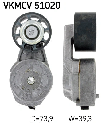 VKMCV 51020 SKF Натяжной ролик, поликлиновой ремень (фото 1)