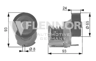 FA20936 FLENNOR Натяжной ролик, поликлиновой ремень (фото 1)