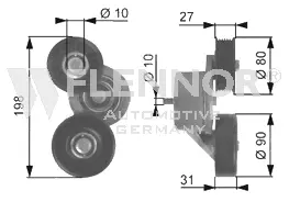 FS99387 FLENNOR Натяжной ролик, поликлиновой ремень (фото 1)