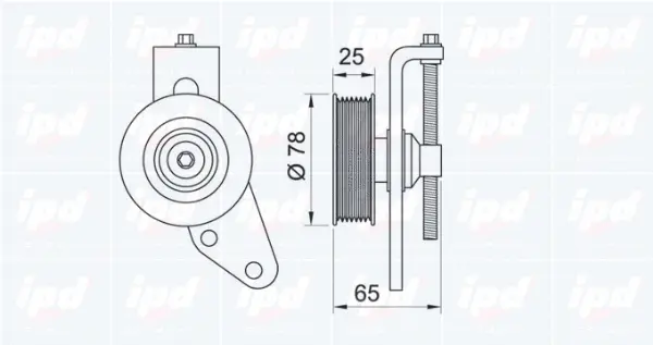 15-3333 IPD Натяжной ролик, поликлиновой ремень (фото 1)