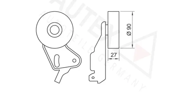 641328 AUTEX Натяжной ролик, поликлиновой ремень (фото 2)