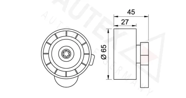 641904 AUTEX Натяжной ролик, поликлиновой ремень (фото 2)