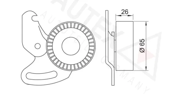 641993 AUTEX Натяжной ролик, поликлиновой ремень (фото 2)