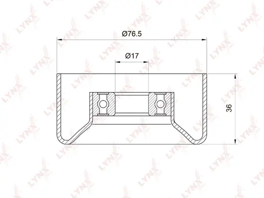 PB-5005 LYNXAUTO Натяжной ролик, поликлиновой ремень (фото 1)